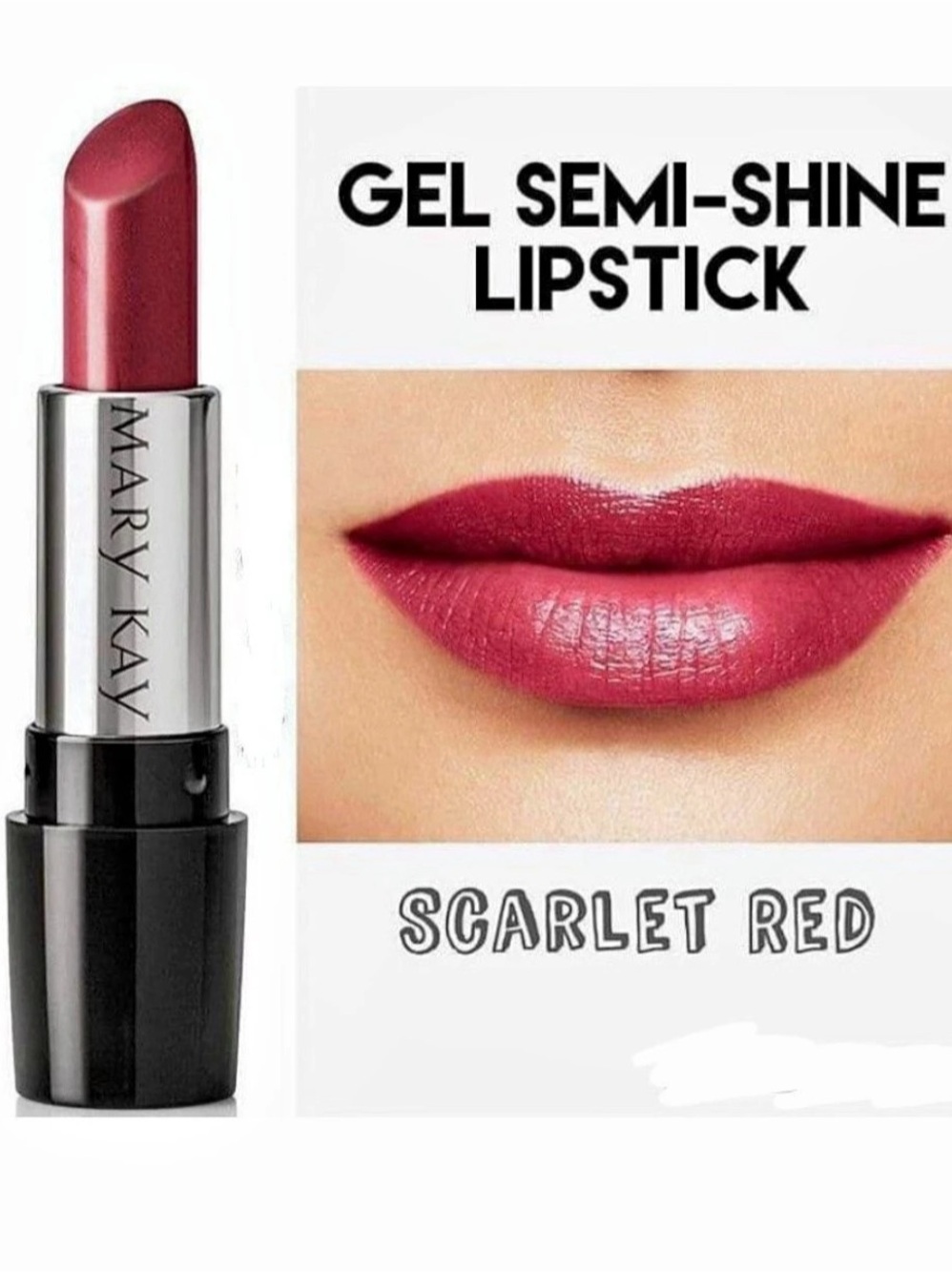 Mary Kay Gel Semi-Shine Lipstick Scarlet Red